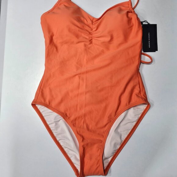Tommy Hilfiger Crisscross-Back Tie-Belt One-Piece Swimsuit - Picture 5 of 9